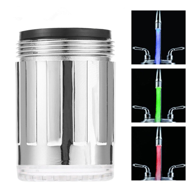 Dropshipping LED Water Faucet Stream Light 7 kolorów Glow bateria prysznicowa głowica kuchenna czujnik ciśnienia krany łazienkowe krany akcesoria