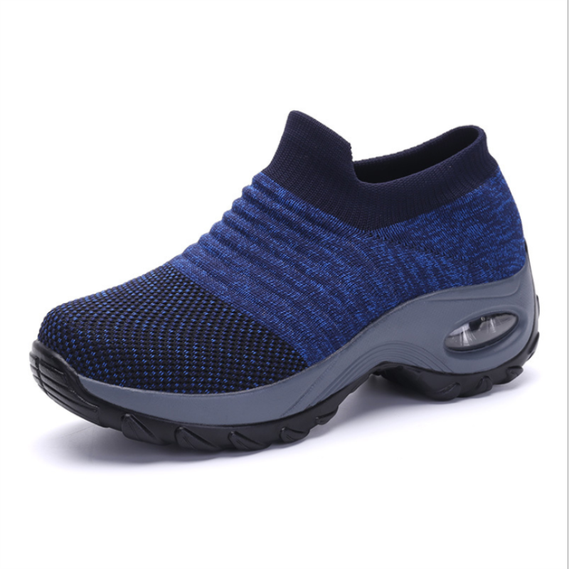 New Breathable Leisure Shoe Cover Foot One Foot Air Cushion Lightweight Air Cushion Flying Woven Sports Women's Shoes  ZQ0327