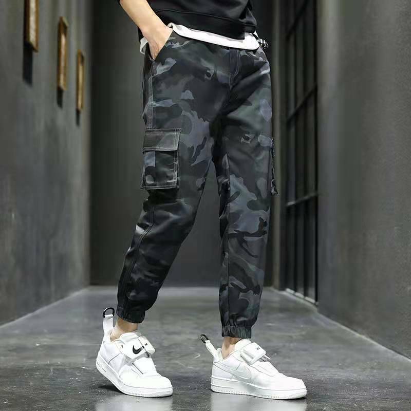 กางเกง Cargo ผู้ชาย2021 Camouflage Streetwear Jogger กางเกงหลายกระเป๋ากางเกงยิมส์ฟิตเนสลำลอง Joggers Sweatpants กางเกงผู้ชาย