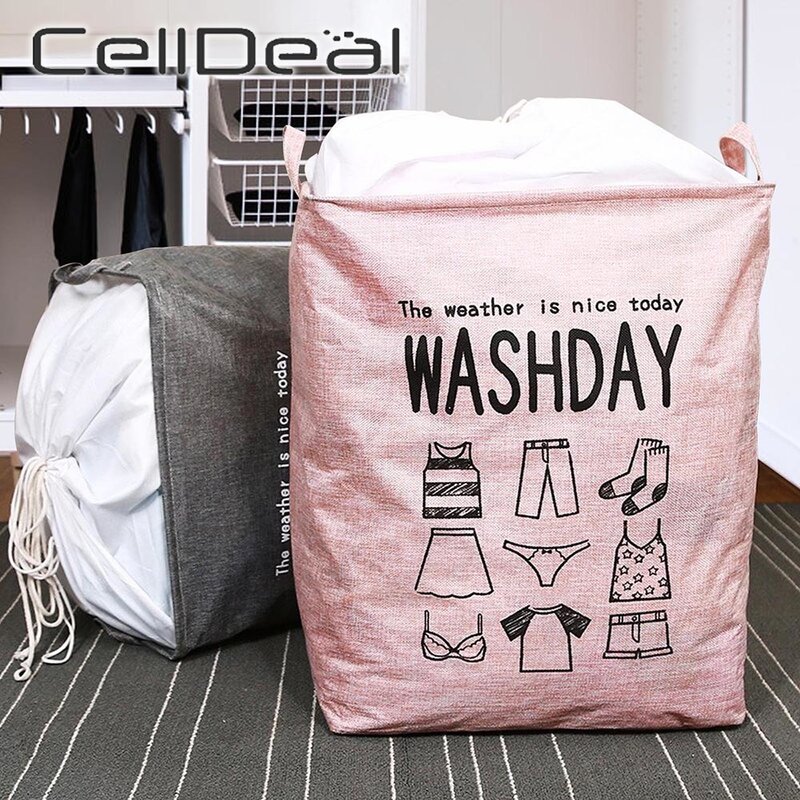 Bolsa de almacenamiento plegable para ropa sucia, contenedor grande de 40/75L, 2 tipos, cesta de lavado para el hogar