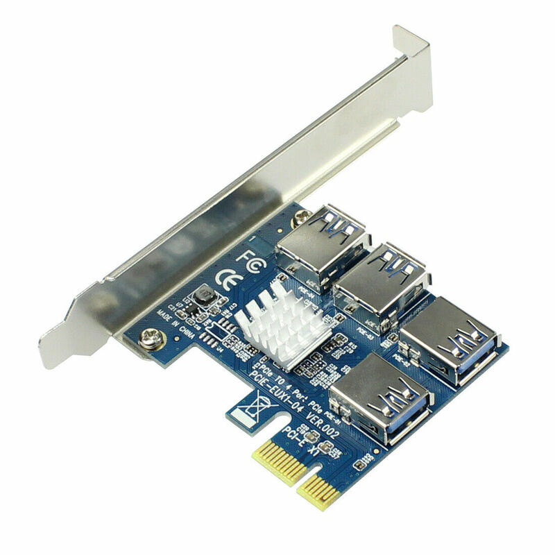 Card PCI-E To PCI-E Adapter 1 Quay 4 PCI-Thể Hiện Khe Cắm 1x Đến 16x USB 3.0 Khai Thác Mỏ Đặc Biệt Riser PCIe Chuyển Đổi BTC Thợ Mỏ KHAI THÁC MỎ