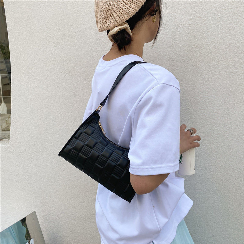 Weiß Leder Baguette Tasche Für Frauen 2021 Trend Weibliche Kleine Handtaschen Und Geldbörsen Schwarz Blau Braun Schulter Unterarm Taschen