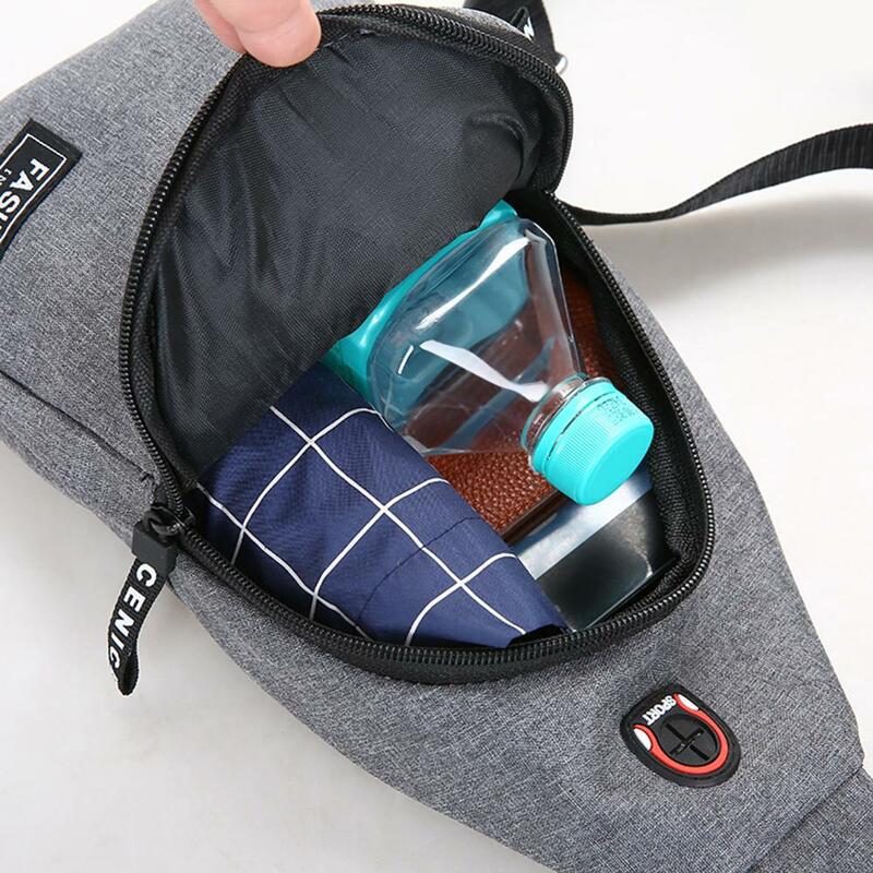 Sac à bandoulière en toile avec chargeur USB pour hommes, sac de poitrine à la mode, sac à main de sport, ceinture de taille, 2021