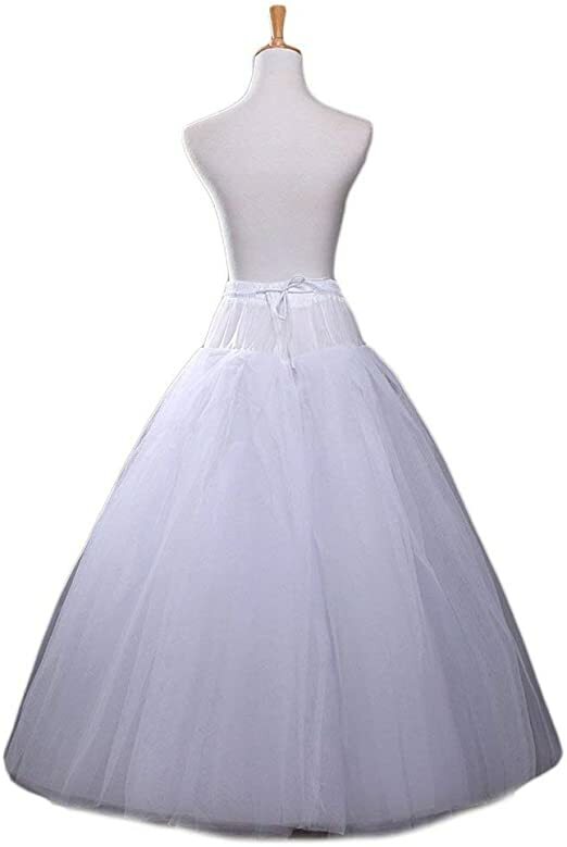 ล่าสุดดูใหม่สไตล์ A-Line Hoopless Petticoat Crinoline Underskirt Slips อุปกรณ์จัดงานแต่งงาน