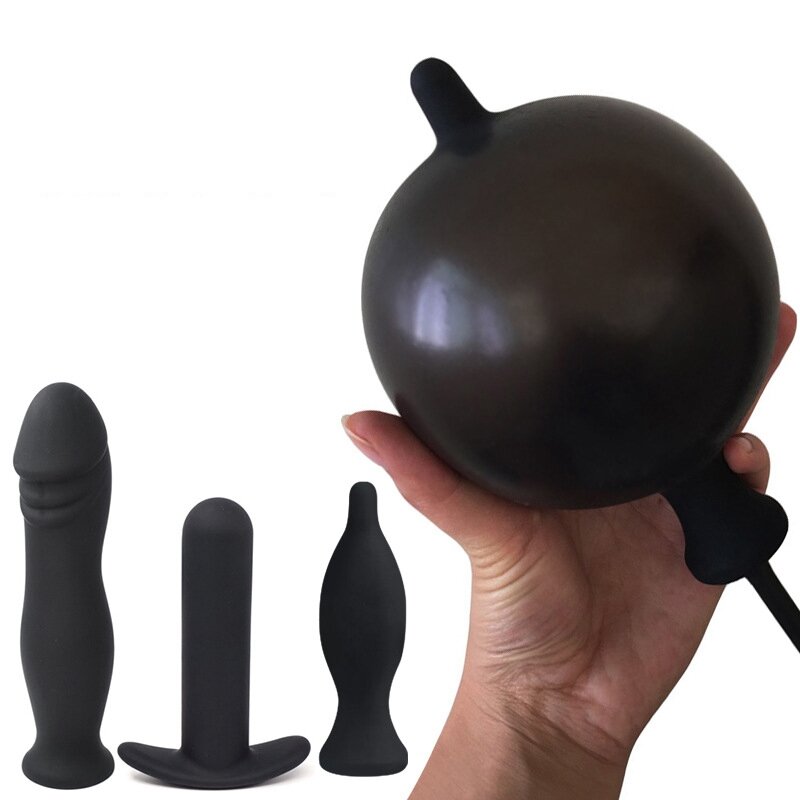Plug anale gonfiabile Super Large 12cm dilatatore anale pompa Dildo dilatatore anale espandibile nessun vibratore Butt Plug palline anali giocattoli sessuali