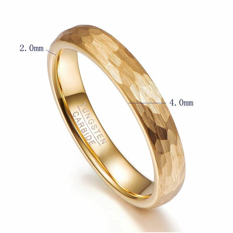 新しいシンプルなゴールドカラータングステンカーバイドのカップルリング幾何男性女性ウェディングバンド婚約指輪anillos送料無料