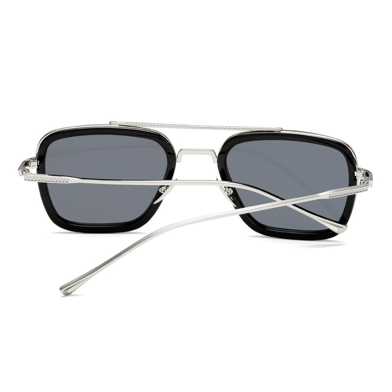 Quadrado hip hop steampunk óculos de sol masculino tampo plano tony stark homem de ferro óculos de sol feminino óculos de sol uv400