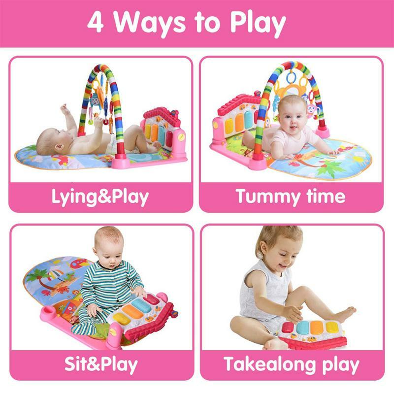Multifuncional quadro de fitness do bebê brinquedos educativos rack música do bebê jogar tapete piano teclado infantil fitness presente para o miúdo hwc