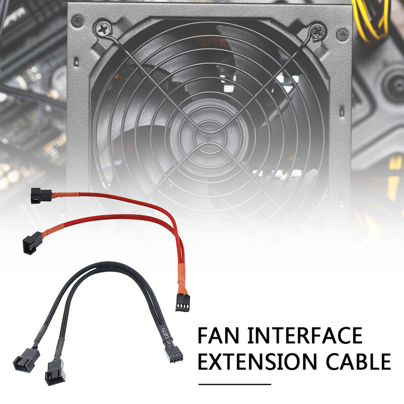 27Cm 1007 24AWG 4 Pin Y Kabel Splitter 4 Pin PWM Female Ke 3/4 Pin Motherboard CPU Fan PC Case Fan Extension Adapter Cable