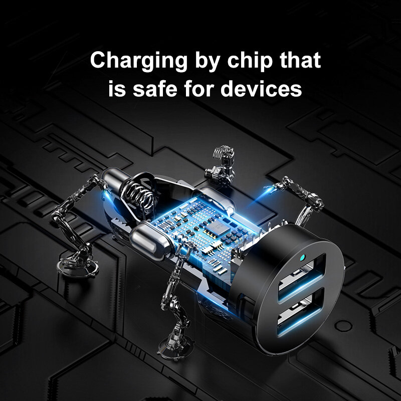 Baseus Car Splitter 12V-24V Dual USB Car Charger 100W Car Cigarette Lighter Socket Splitter Power Adpater For Auto USB HUB