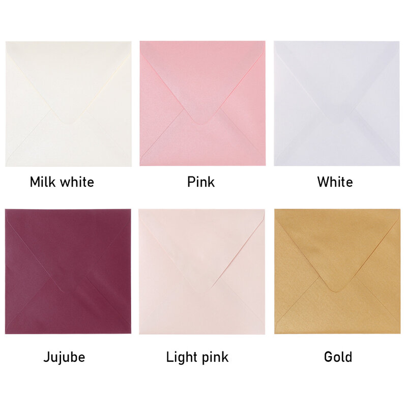 10Pcs Pearlescent Envelope Bag Square Paper Envelopes Pearl Papers Greeting Card Encased Message Card Business Gift