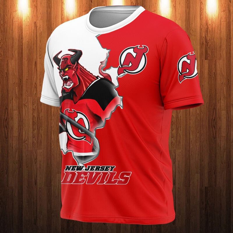 Camiseta informal de verano para hombre, camiseta de hockey blanca y roja, última novedad