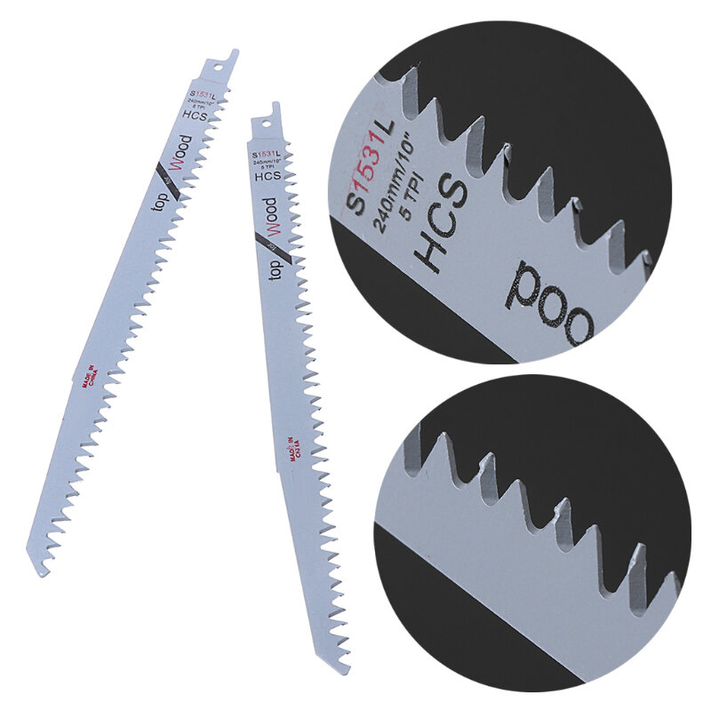 New Quality 2pcs S1531L Reciprocating  Saw Blades 9.5" 240mm For Cutting Metal Wood High Precision Convenient Cutting