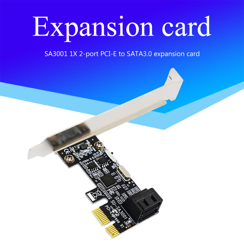 SA3001 2 포트 SATA III PCIe 확장 카드 SATA 3.0-PCI-e 1X 컨트롤러 카드 PCI Express 어댑터 변환기, 브래킷 포함