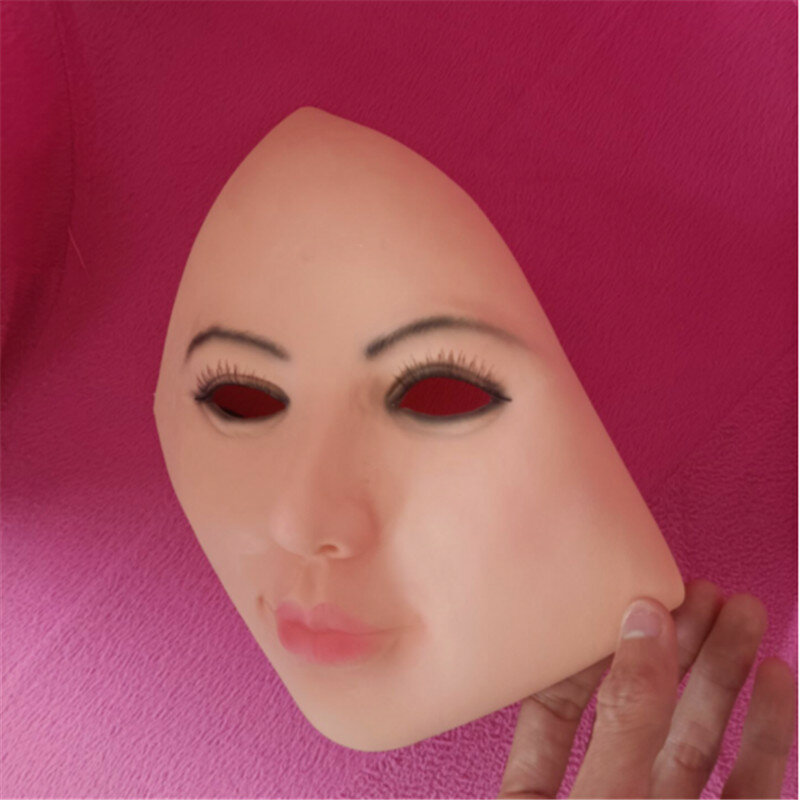 2021New Lustige Realistische Weibliche Maske Für Halloween menschliches Weibliche Masquer Kleid Kopf Gesicht Haube Sexy Mädchen Crossdress Kostüm Cosplay