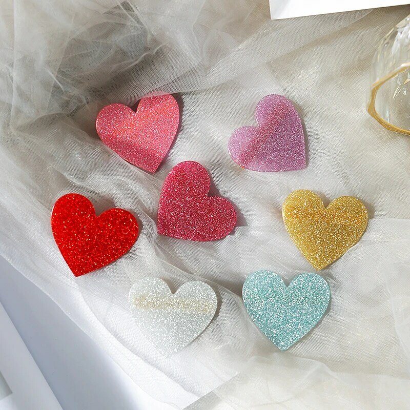 1 Pcs Fashion  Arylic Plastic Bling Bling Heart Hairclips Girls Hairpin  Hair Accessories for Women