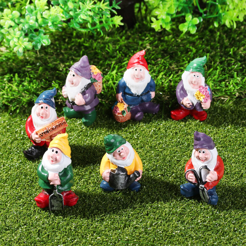 Cartone animato Mini giardino in miniatura ornamenti nani Gnome figurine statua Desktop vaso di fiori Micro fata paesaggio decorazione esterna regalo