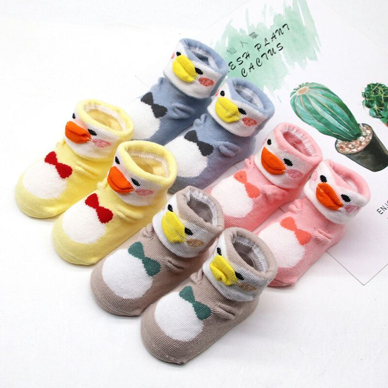 1 pares bebé calcetines niñas niño estampado Animal antideslizante calcetines Medias cálido calcetines 0-2Y