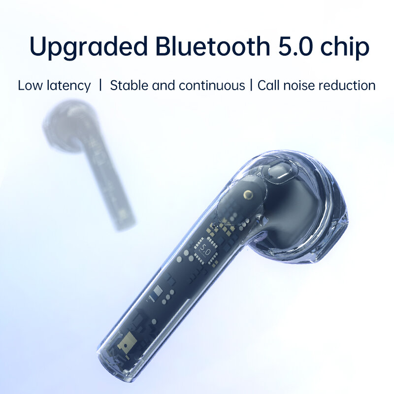 SOMIC – écouteurs intra-auriculaires sans fil Bluetooth MX503-SP TWS, oreillettes transparentes, faible latence, réduction du bruit