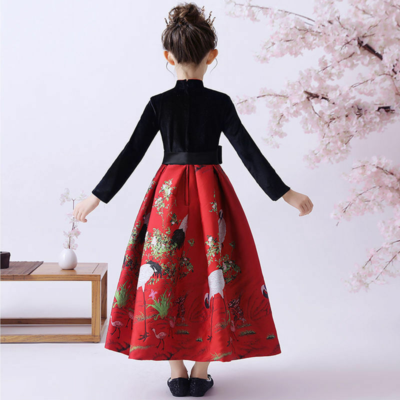 Chinese New Year Dress For Girls Cheongsam Dress Lovely Kids Christmas Vintage Fairy Photo Cosplay Party Gowns Vestidos Qipao