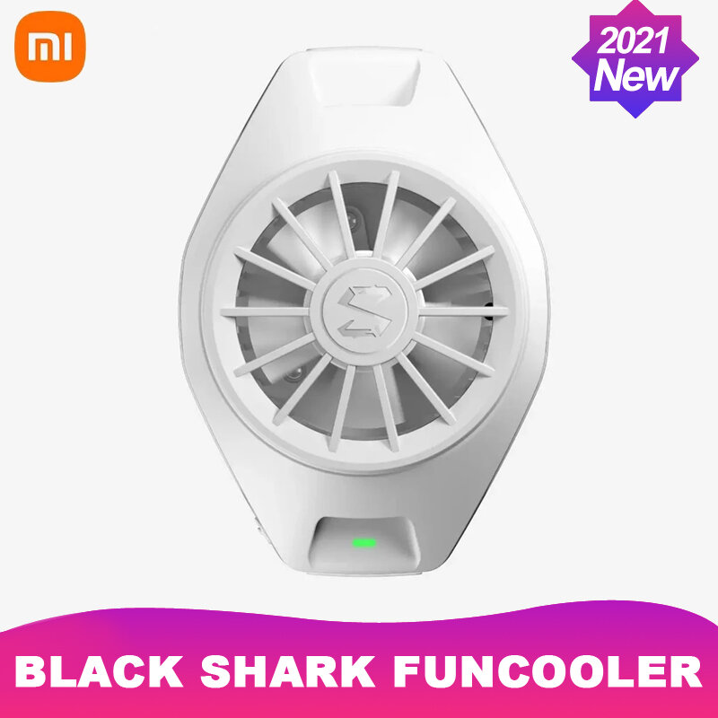 Original xiaomi mijia tubarão preto portátil gelo-frio volta clip-on ventilador cooler para telefones android/iphone, largura 66-68mm