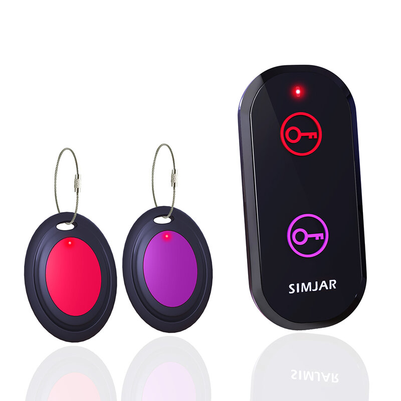 Básico Key Finder com 2 receptores e 1 controle remoto sem fio, RF Locator, Tracker para chaves, carteira, telefone