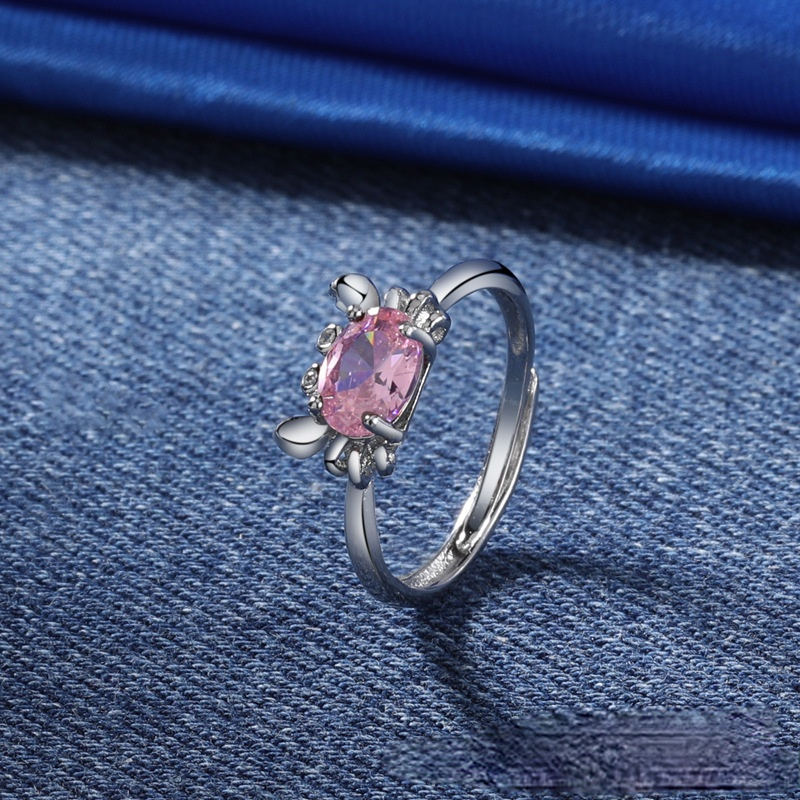 Moda damska posrebrzane Multicolor CZ cyrkonią pierścionki śliczny krab pierścionek imprezowa, koktajlowa obrączka ślubna biżuteria zaręczynowa