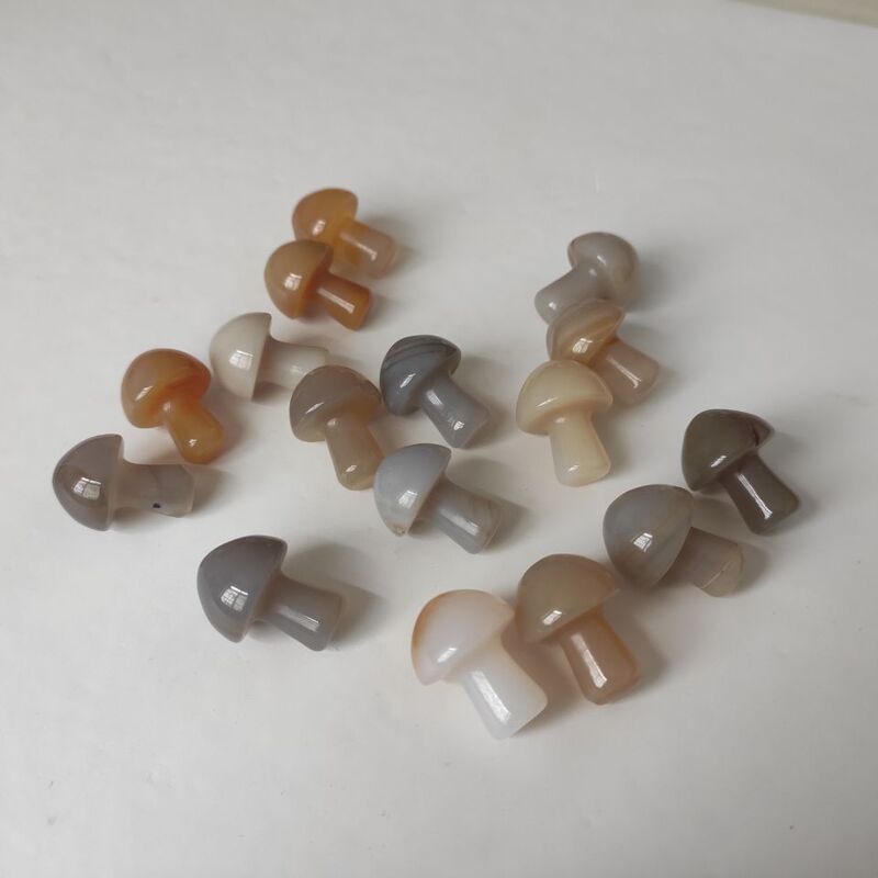 10Pcs ธรรมชาติ Agate ขนาดเล็กเห็ดบ้านตกแต่งห้องนั่งเล่น Art ตกแต่ง Spiritual Healing การทำสมาธิ Reiki