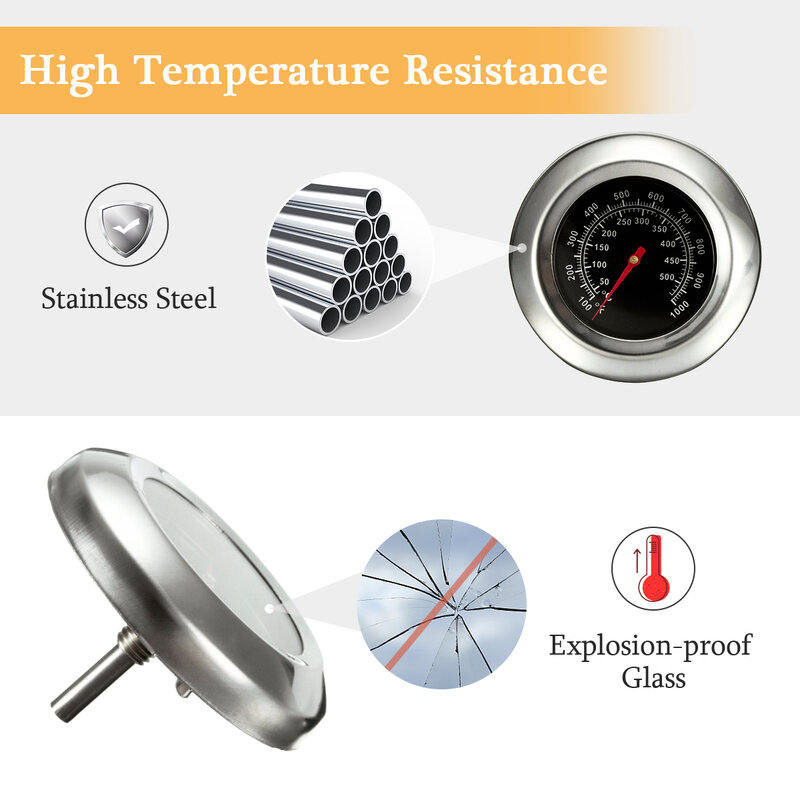 High Quality 50~500 Degree   Roast Barbecue BBQ Smoker Grill Thermometer Temp Gauge New Arrival