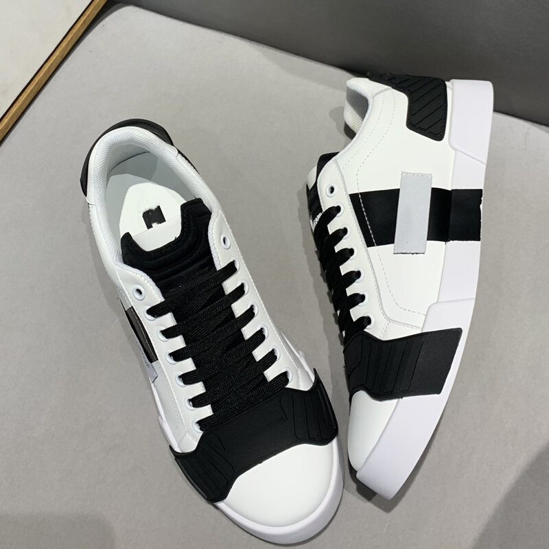 European station 2021 spring and summer new leather white shoes for men and women with the same style low-top casual shoes men 3