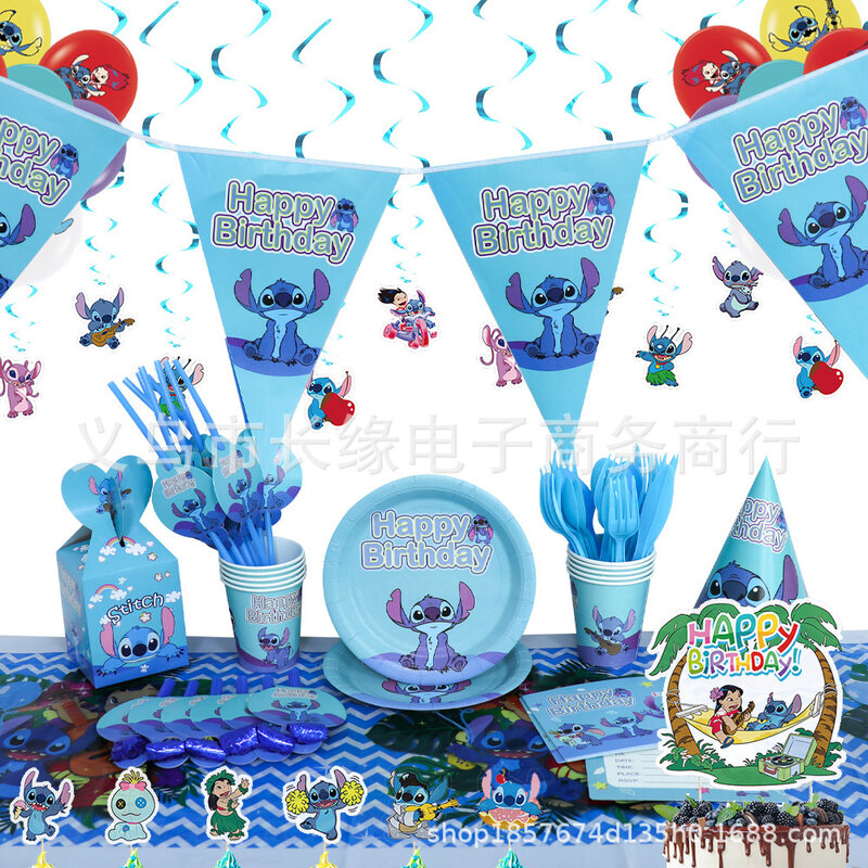 Stitch Thème Fête d'anniversaire Décorations Fournitures Kits