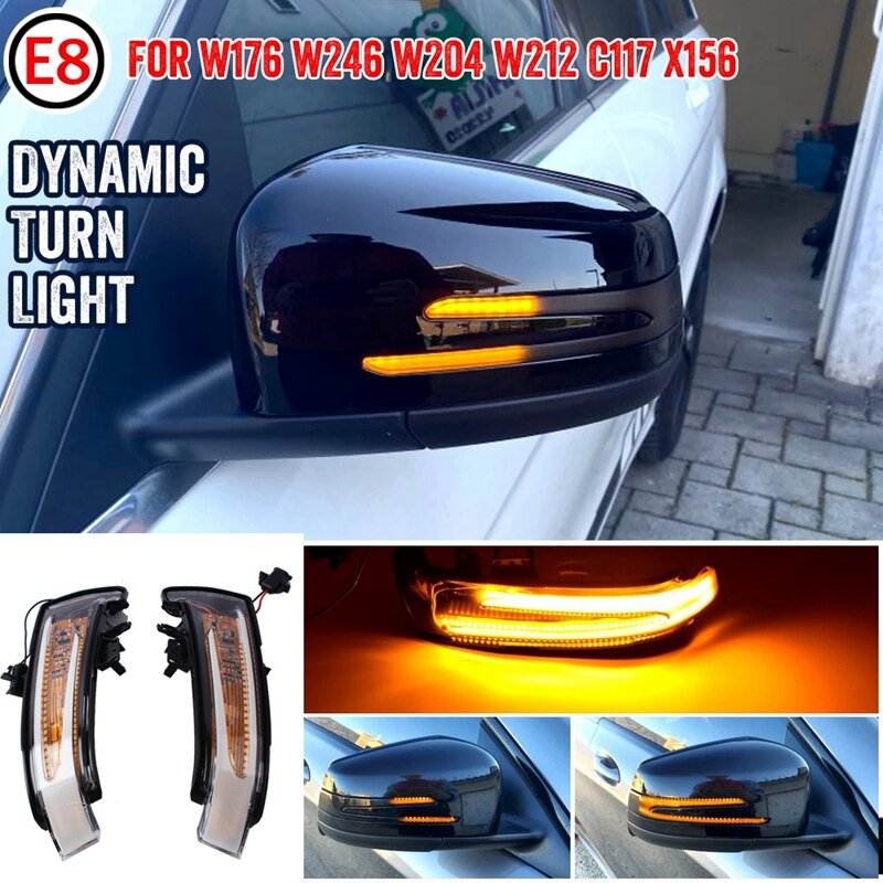 سيارة LED ديناميكية بدوره مصباح إشارة مرآة الرؤية الخلفية مؤشر ضوئي لمرسيدس بنز W221 W212 W204 W176 W246 X156 C204