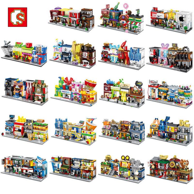 2020 Sembo city Block Series 4 in 1set architettura building blocks bambini assemblare mattoni giocattoli per regalo di compleanno boy girls