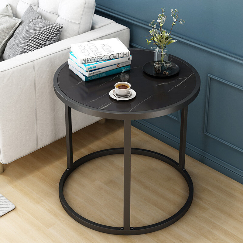 Kreatywny stolik wielofunkcyjny salon mały stolik do herbaty sofa narożna żelazna rama kwadratowy okrągły stolik kawowy Sofa boczna