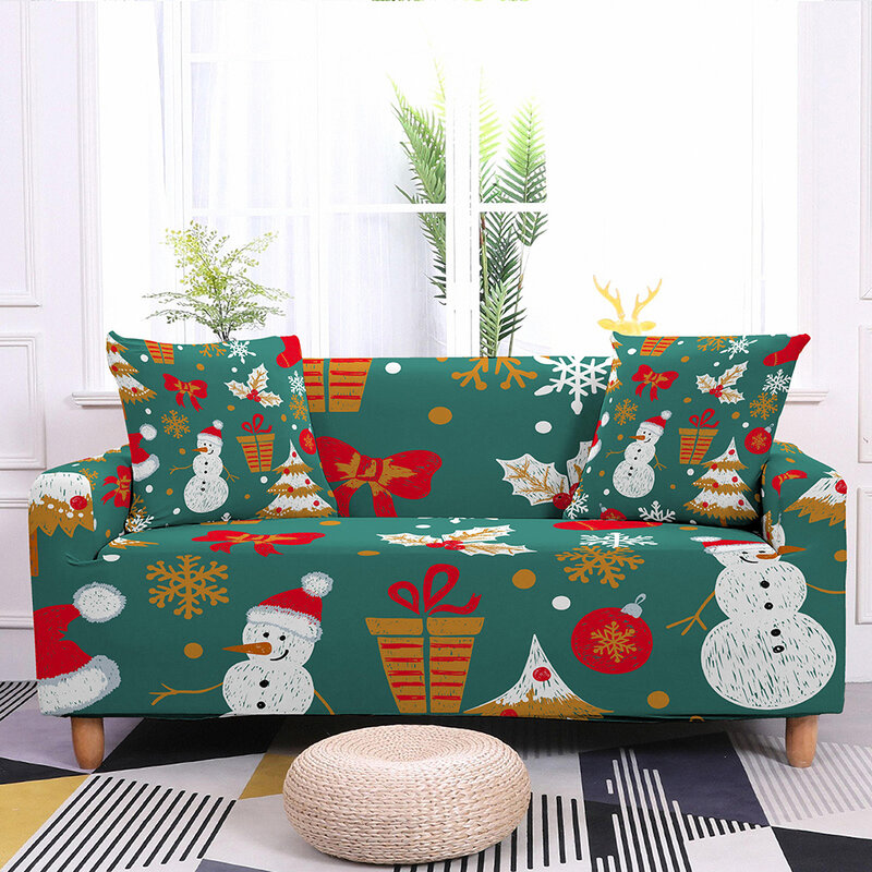 Рождественский чехол для дивана, эластичный чехол для дивана в гостиную, эластичный чехол для углового дивана, защита для дивана на 1-4 места