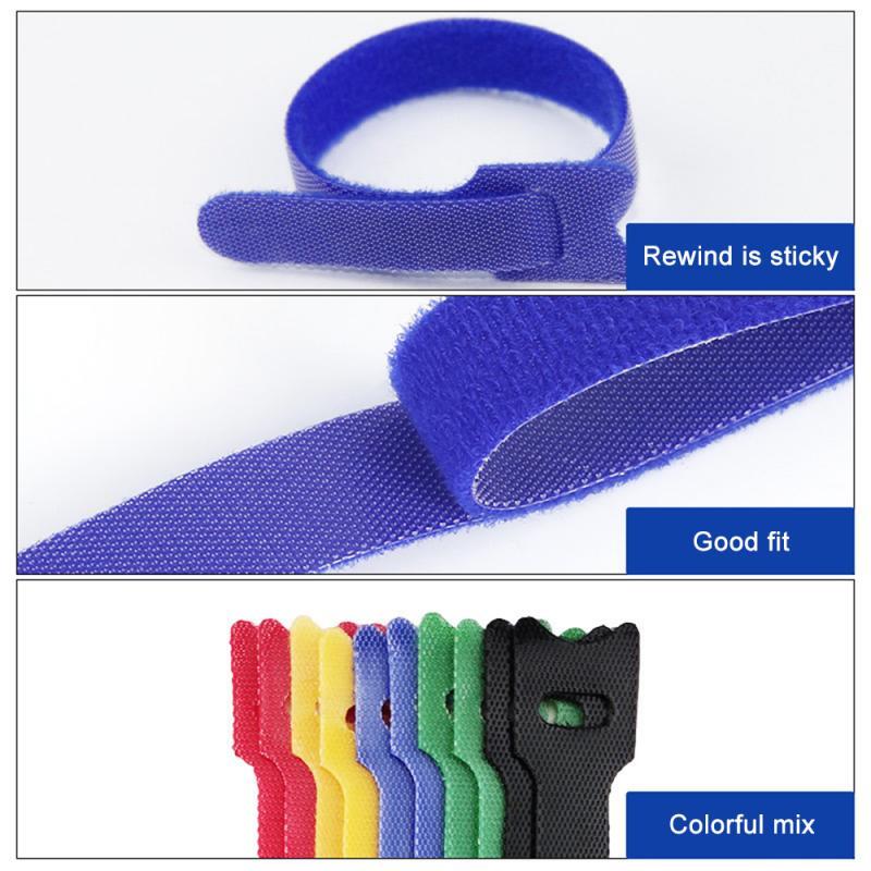 50pcs fascette per cavi 15cm fascette riutilizzabili multicolori Nylon morbido di alta qualità organizza altoparlanti di archiviazione e cavi TV e Computer