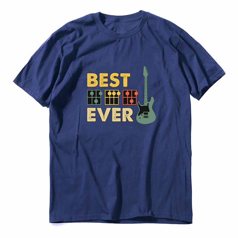 JKLPOLQ Surdimensionné Harakjuku T-shirts Pour Hommes Musique Vintage Fête Des Pères O Cou T-Shirt Impression T-shirts En Coton Taille de L'ue XS-3XL