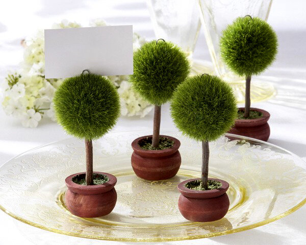 결혼식 호의 녹색 puffer 공 topiary 사진 홀더/장소 카드 홀더 정원 파티 도매