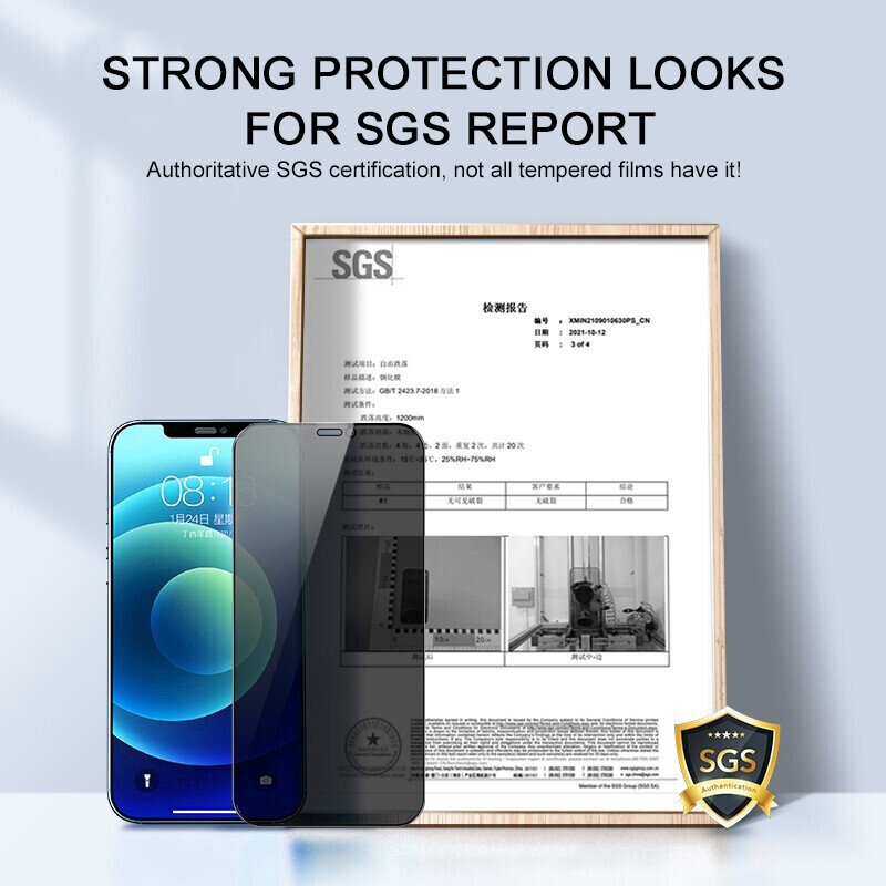 Proteggi schermo 3Pcs Privacy per iPhone 12 Pro Max 13 11 Pro Max vetro anti-spia su iPhone XR XS 7 8 Plus SE spedizione Standard