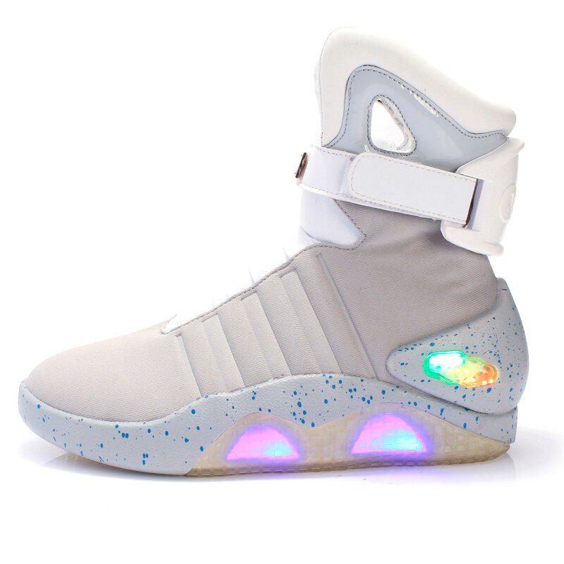Chaussures "Retour vers le futur" pour homme, baskets hautes avec lumières Led USB rechargeables, style décontracté à la mode