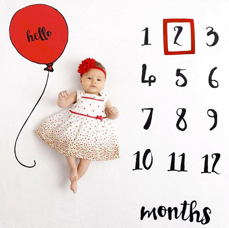 Manta de crecimiento mensual para bebé recién nacido, accesorios de fotografía, fondo de tela conmemorativa, alfombra, accesorios para bebé recién nacido, 2020