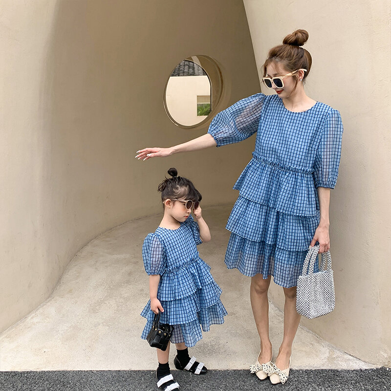 2021 Mommy And Me Clothes New Parent-child Dress Summer Cake Dress Mom And Daughter Matching Clothes Family Matching Clothes