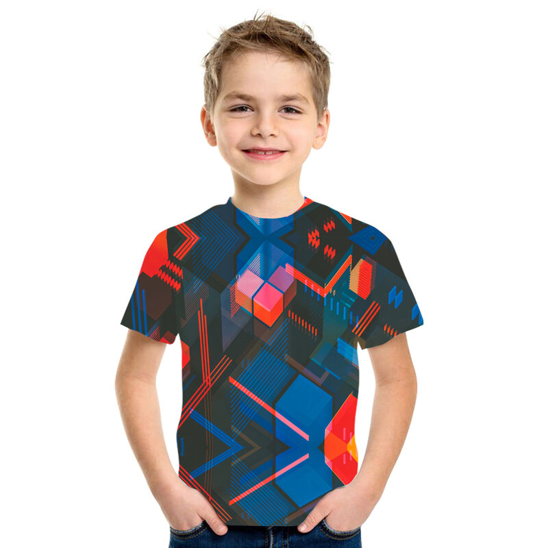 2021 новый летний быстросохнущая футболка с рисунком в виде 3D с принтами для мальчиков и одежда для девочек; Повседневная свободная и удобная ...