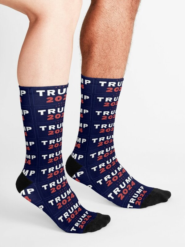 Короткие носки Трампа 2024, черные зимние женские хлопковые носки с забавным рисунком, милые дышащие осенние носки унисекс для девочек и мужч...