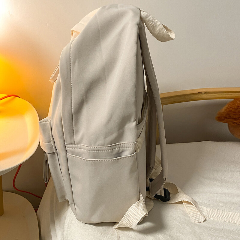 Mochila de lona moda feminina escola mochila cor pura mochila adolescente menina sacos de escola do sexo feminino bagpack