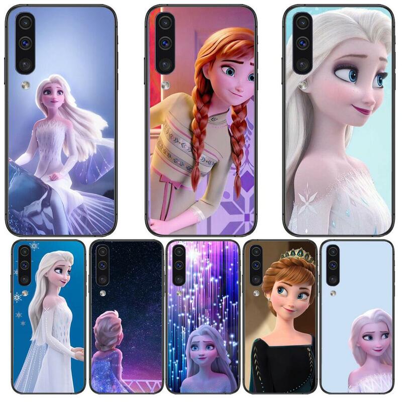 Coque de téléphone Elsa dans la reine des neiges, étui souple Ultra noir pour SamSung Galaxy S8 S9 S10E S20 S21 S5 S30 Plus S20 fe 5G Lite