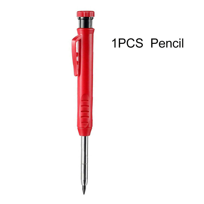 Conjunto de lápis de carpinteiro sólido 3 cores recarga built-in apontador buraco profundo desenho mecânico lápis ferramenta de marcação