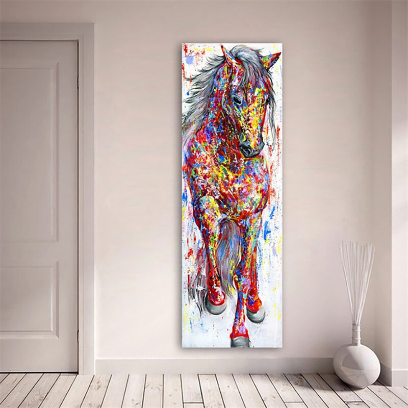 Алмазная вышивка на весь дисплей, красочная лошадь 5D, алмазная живопись, полноразмерная картина с животными, Алмазная мозаика, Rp518