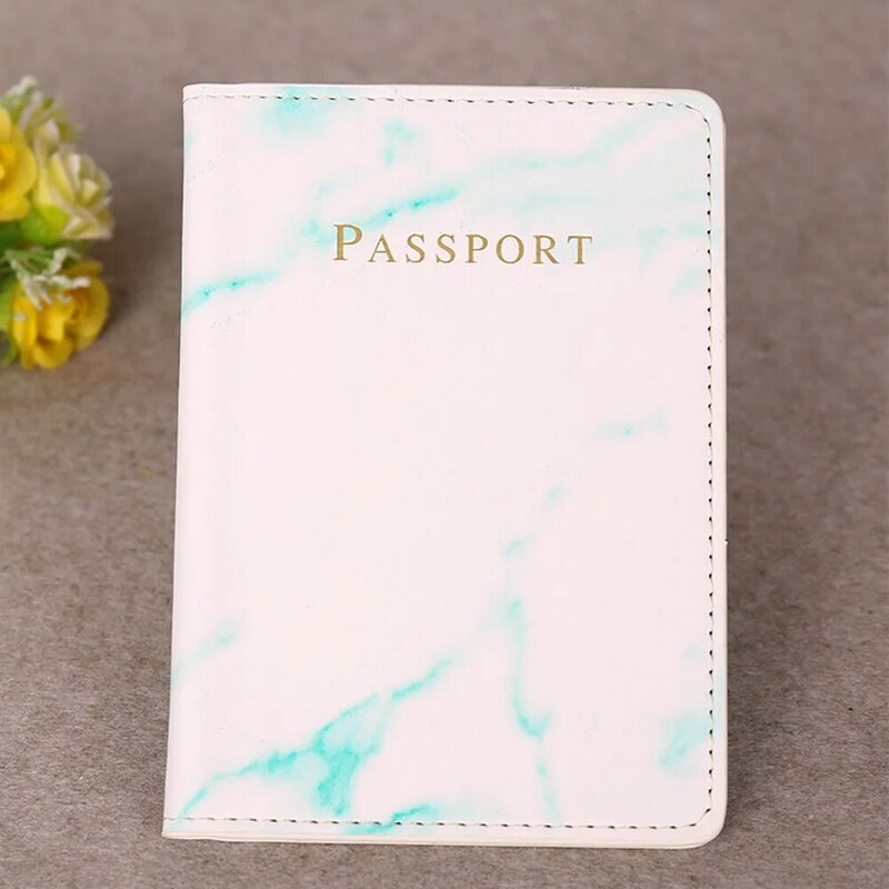 Moda kobiety mężczyźni okładka na paszport Pu skóra w marmurowym stylu identyfikator podróży karta kredytowa etui na paszport pakiet portfel portmonetka torby etui