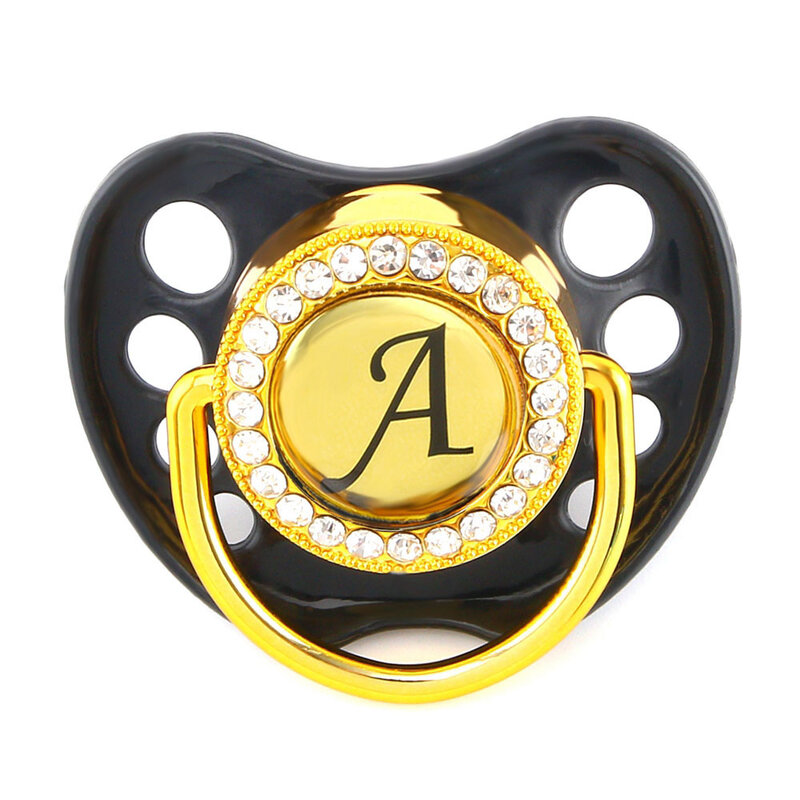 Name Initial Letters Silicone Newborn Kids Baby Orthodontic Dummy Pacifier Teat Nipple Soother Baby Pacifier Holder